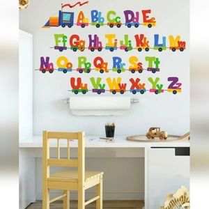 Alphabet Letter Desing Print Wall Sticker Baby Kids Rooms.
